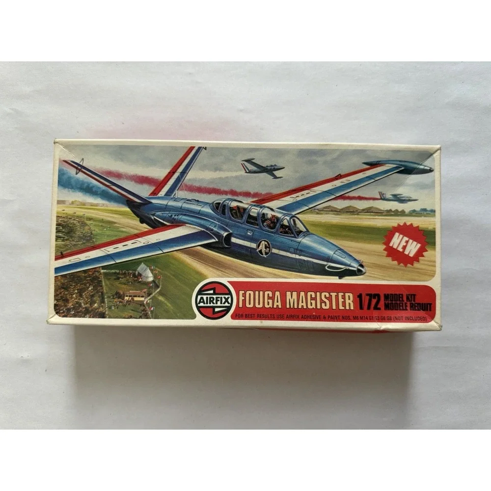 Vintage Airfix 1/72 Fouga CM-170 Magister Model Kit 02047-5 Complete 1976 Open